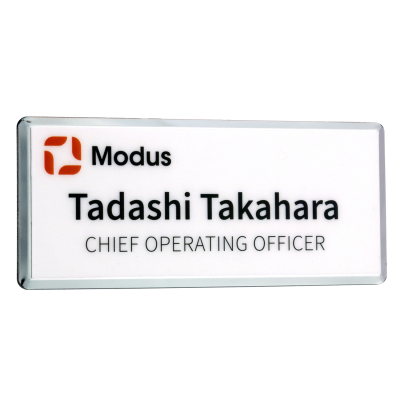 Image of Metal Framed Digitally Printed Name Badge